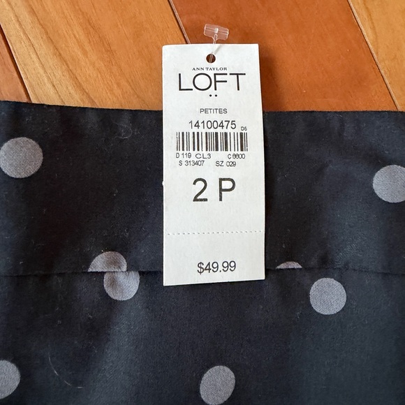 NWT LOFT Black and Gray Polka Dot Pencil Skirt 2P - Picture 2 of 2